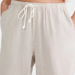 Aero Linen Blend Light Brown & White  Striped  Pull-On Pants XL  Style # 2227